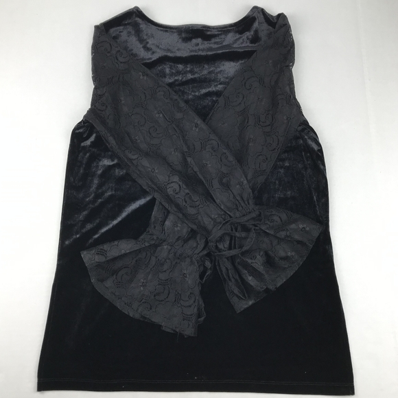 Kensie Velvet and Lace Black Long Sleeve B… - Picture 8 of 8